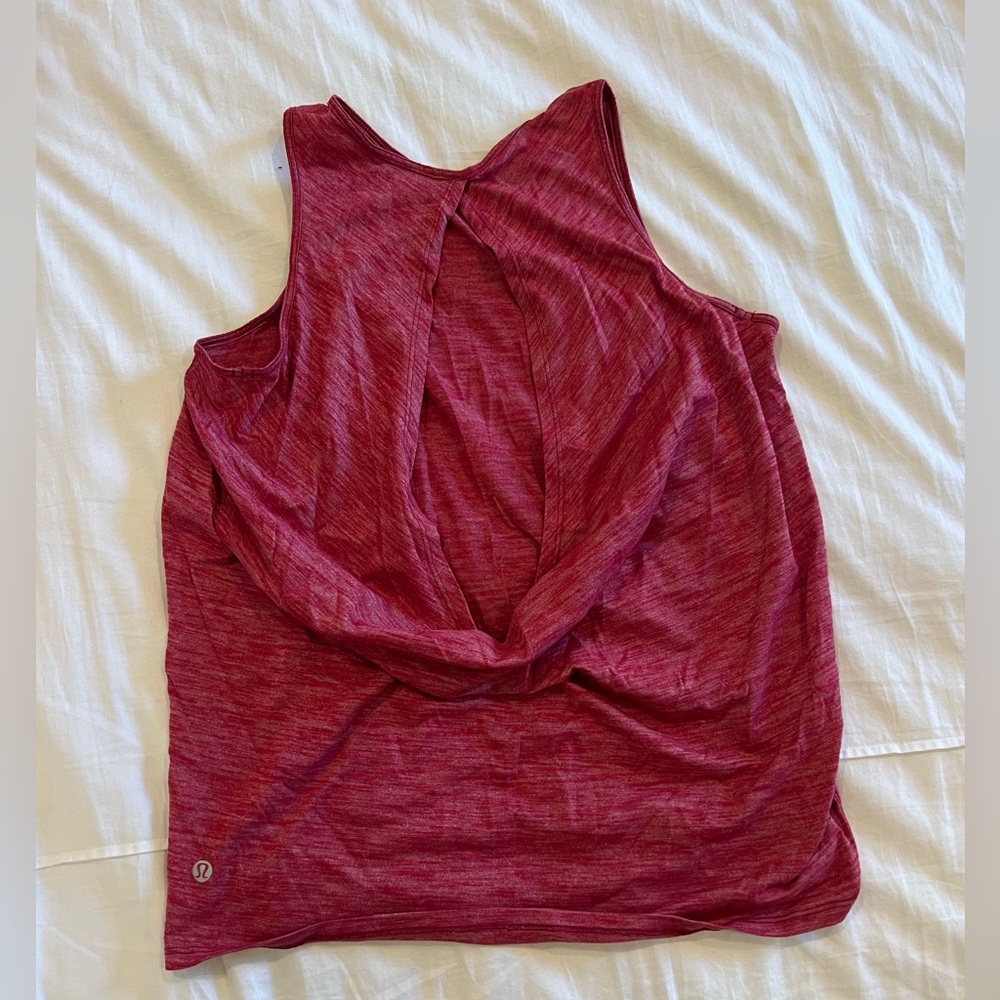 Lululemon Open Back Tank, Red, size 4 - Picture 2 of 3